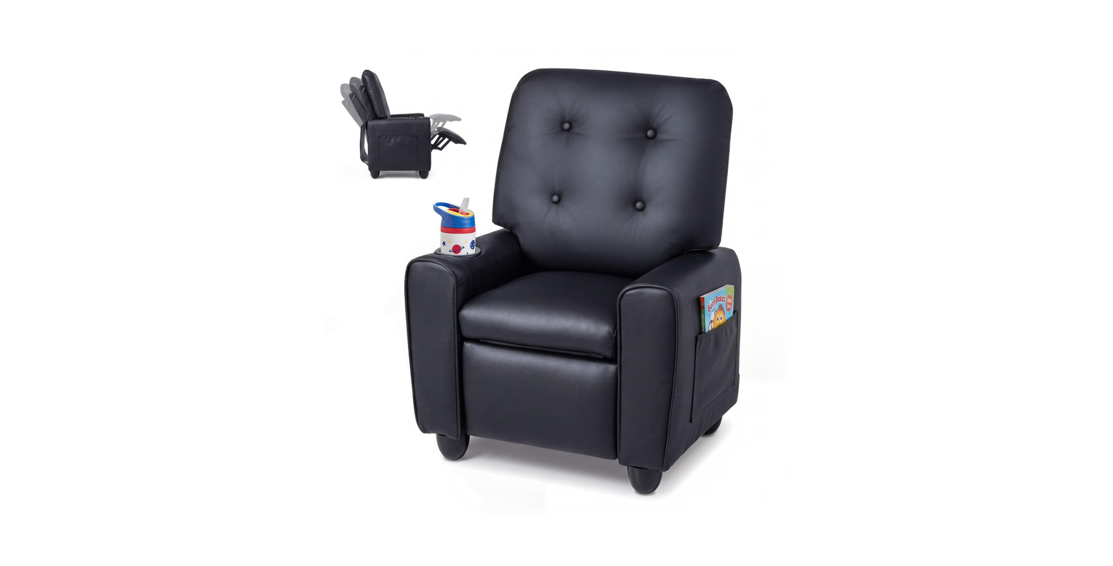 Gouun Adjustable Backrest Footrest Cup Holder Kids Recliner