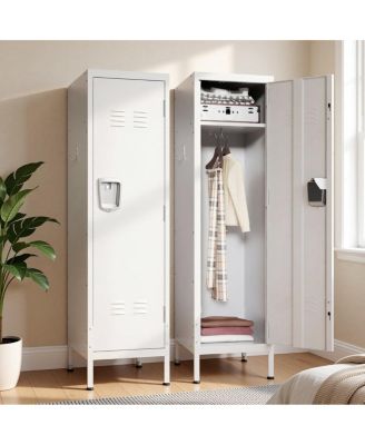 Metal Storage Locker, 55" Tall Steel Cabinet with Lockable Doors and Adjustable Shelf