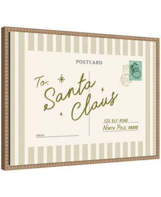 Vintage Postcard to Santa by Lucky Guava Framed Canvas Wall Art Print