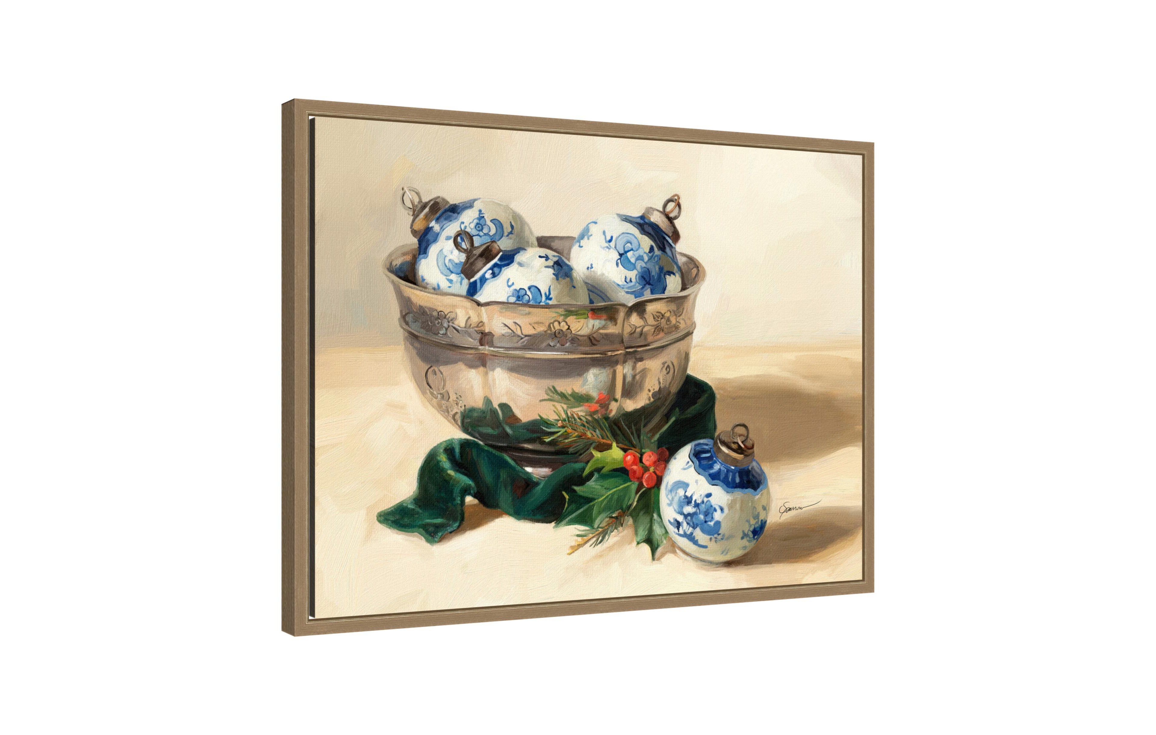 Kate and Laurel Christmas 1 by Mary Sparrow Framed Canvas Wall Art Print