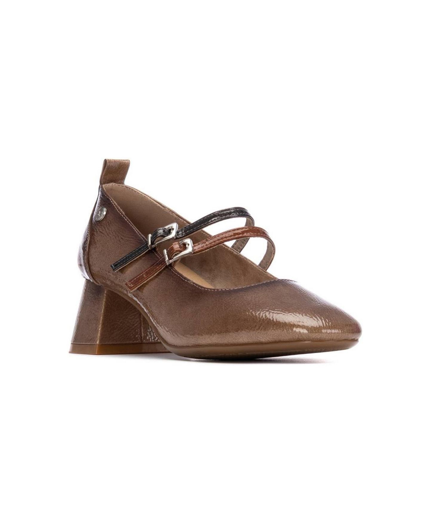 Женские туфли XTI Patent Leather Mary Jane Heel, цвет: Бежевый — фото 1