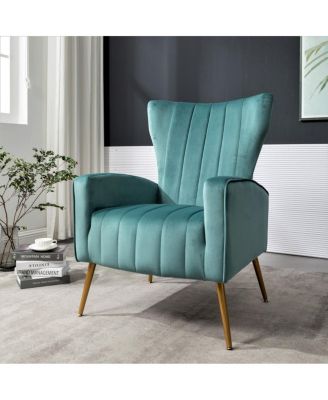 Velvet Accent Chair with Metal Legs for Living Room Bedroom