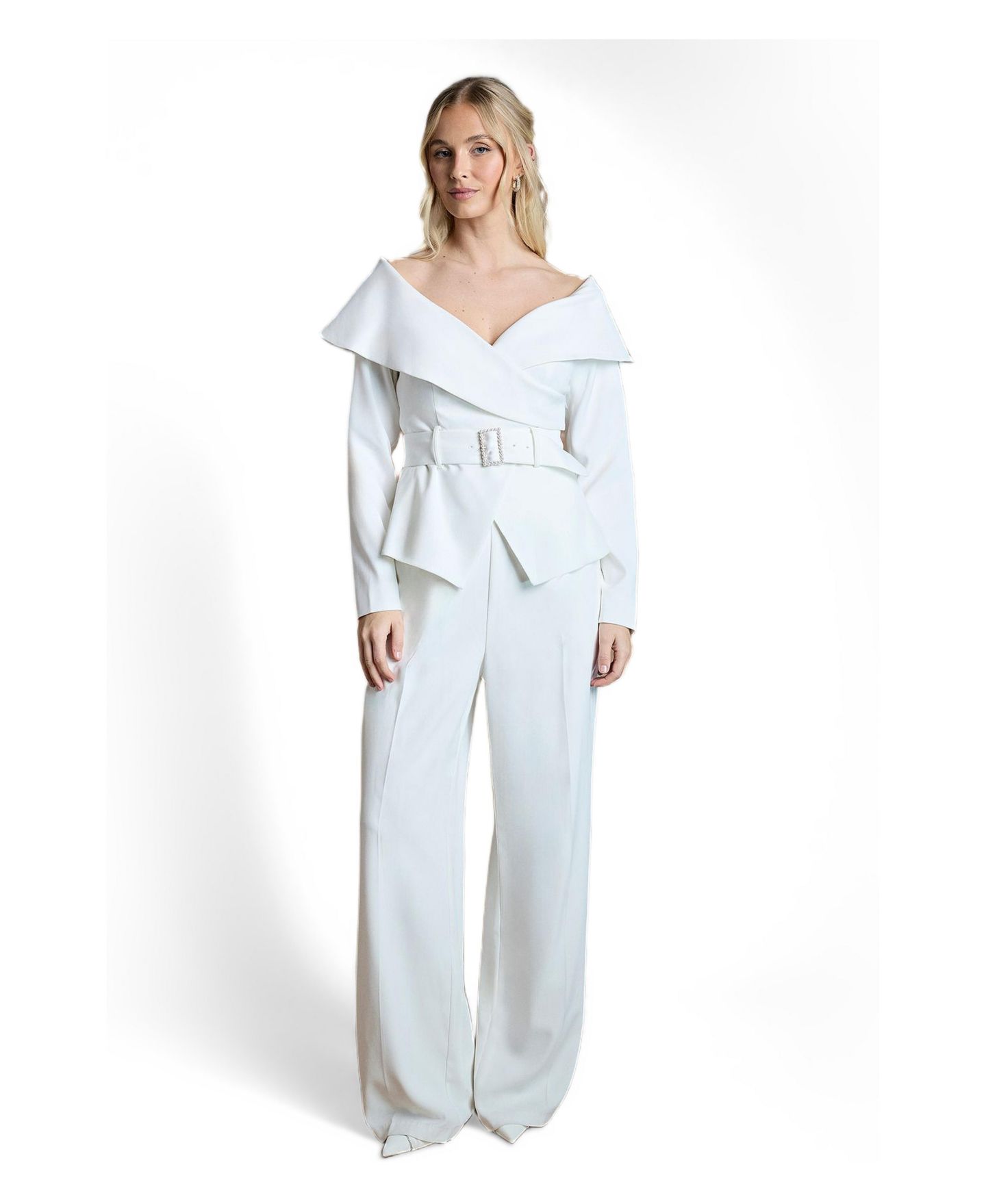 Женский топ Coast Off-the-Shoulder Long-Sleeve Belted, цвет: Слоновая кость — фото 2
