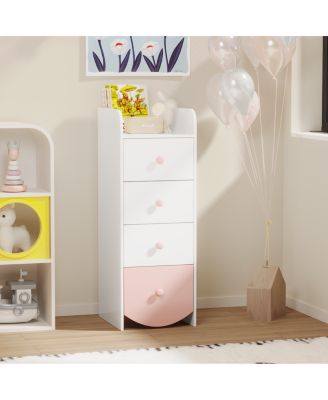 Kids 4-Drawer Narrow Dresser Storage Cabinet