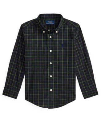 Boys' 2T-7 Plaid Cotton Poplin Button-Down Shirt