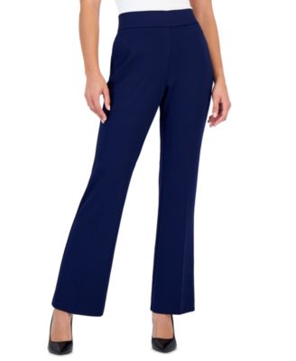 Petite Pull-On Straight-Leg Pants
