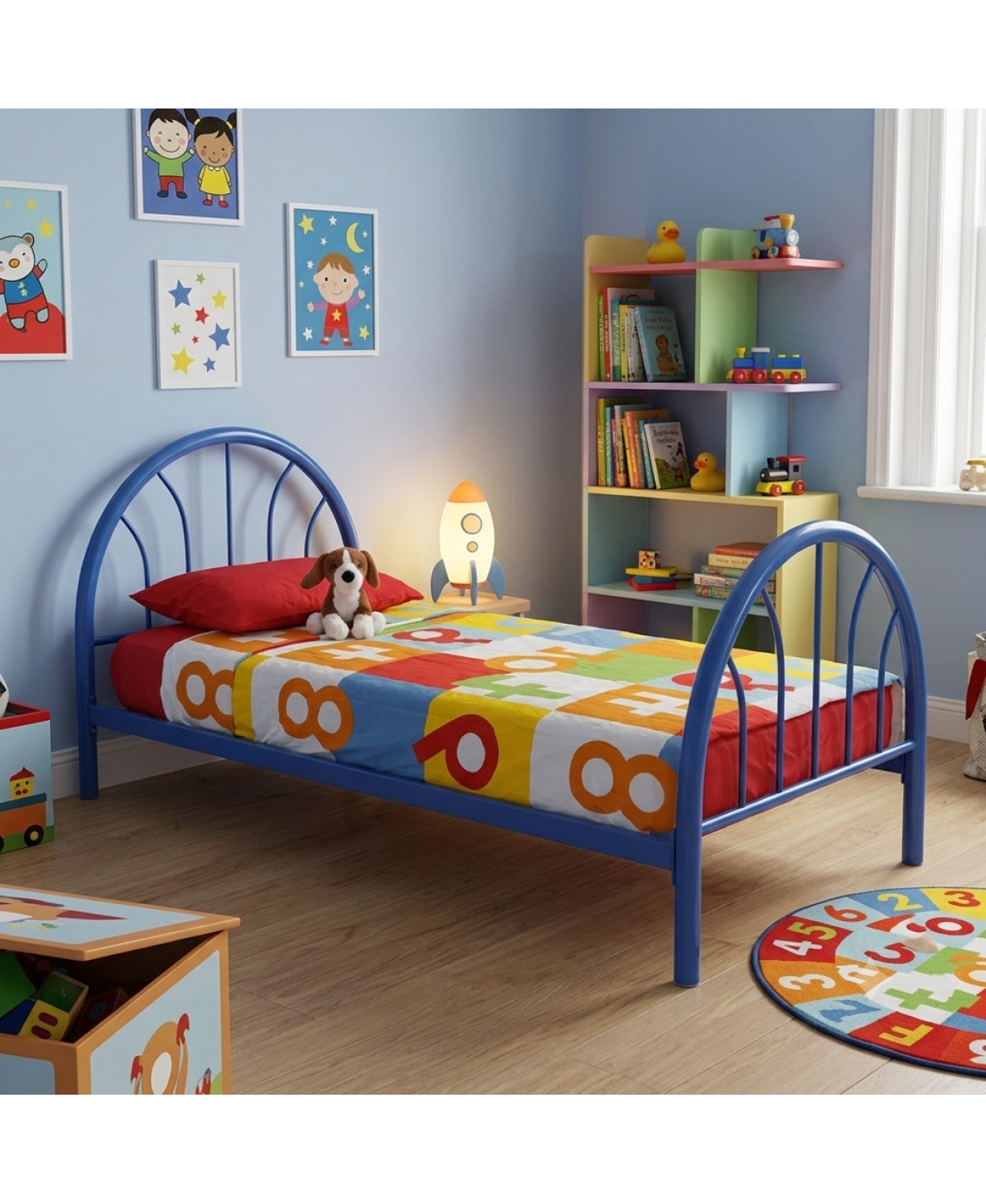 Streamdale Furniture Heavy Duty Metal Twin Platform Bed with Underbed Storage Tubs and Slats