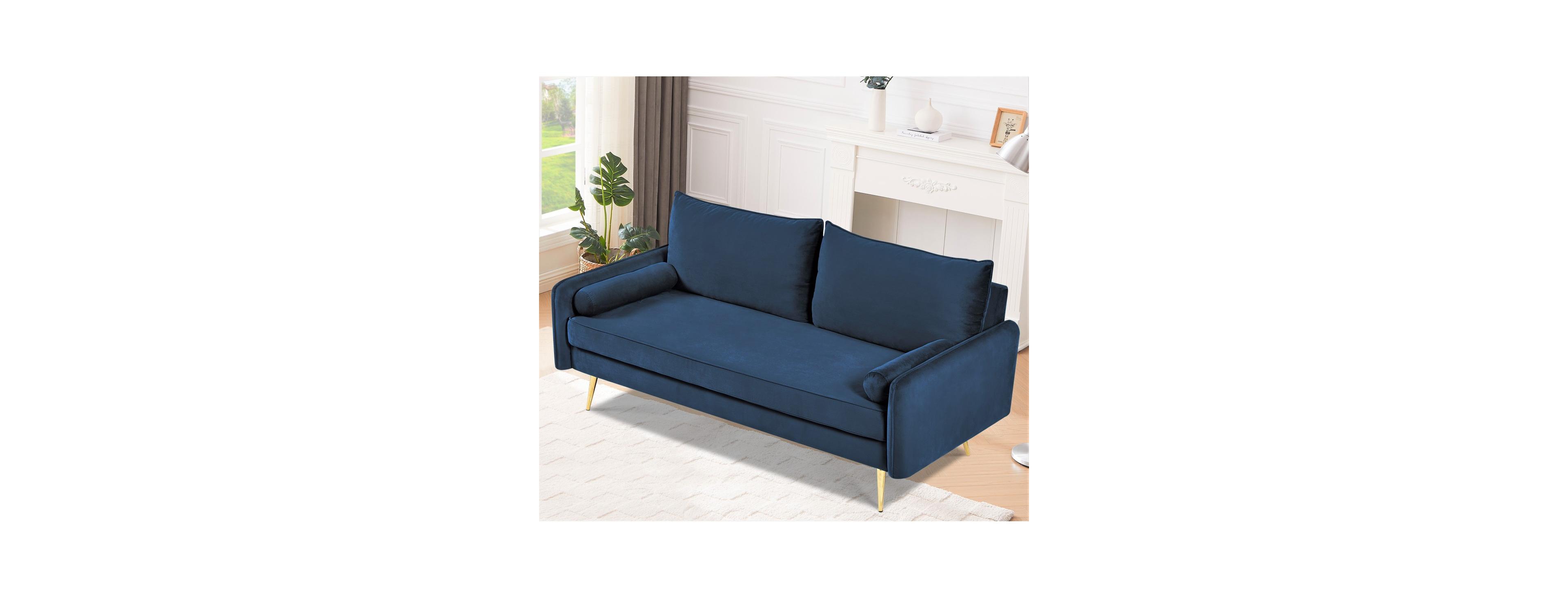 Streamdale Furniture Mid-Century Modern Velvet Sofa