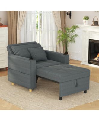 36" Sleeper Chair, Convertible Chair Bed for Adults, 3-in-1 Pull Out Sofa Chair
