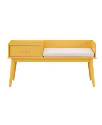 1-Drawer Entryway Bench With Linen Cushion