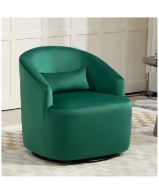 Velvet 360   Swivel Barrel Accent Chair, Fully Assembled Contemporary Armchair
