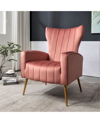 Velvet Accent Chair with Metal Legs for Living Room Bedroom
