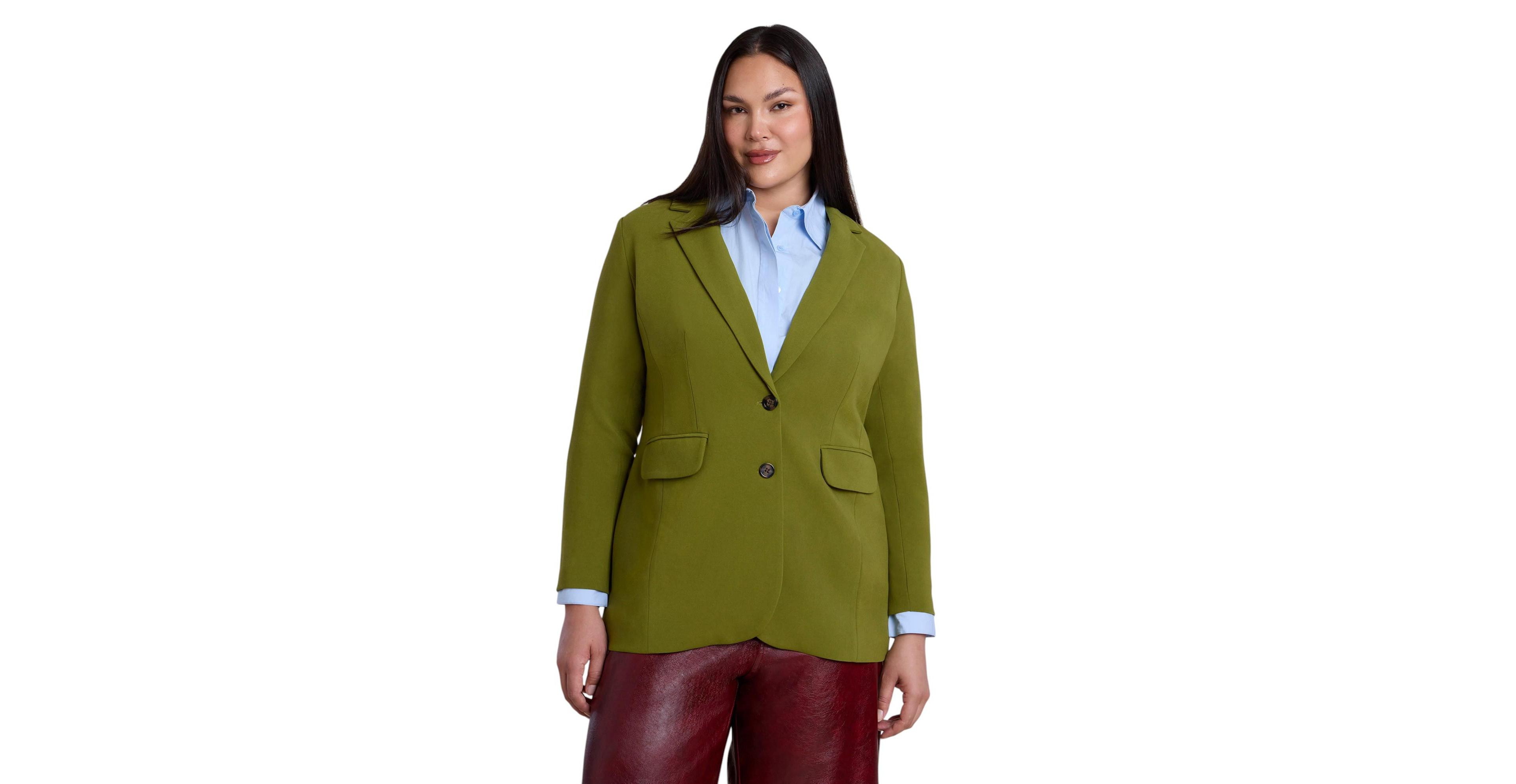 Eloquii Women's Plus The 365 Semi Stretch Two Button Blazer