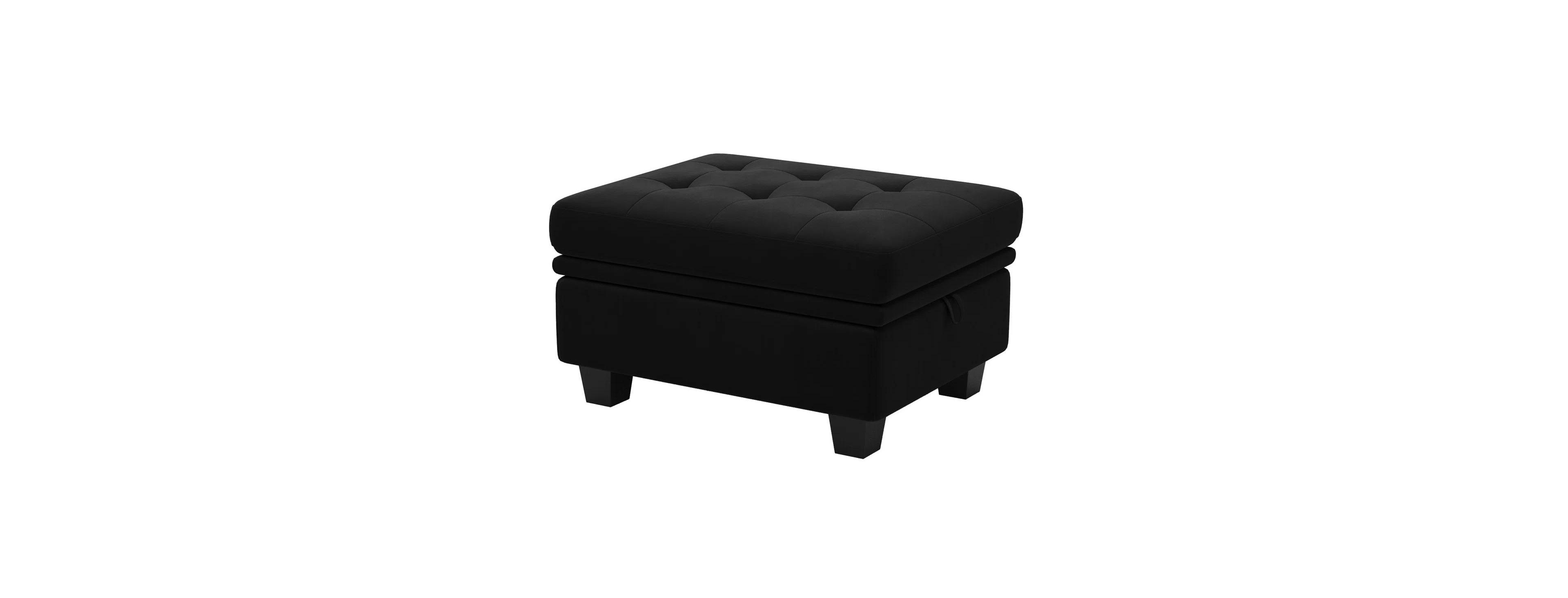 HomeRoots 32" Tufted Ottoman With Storage