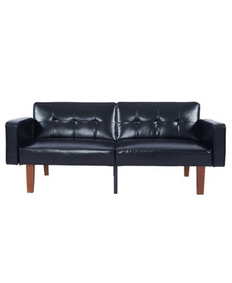 68" 3-Position PU Leather Futon Sofa Bed
