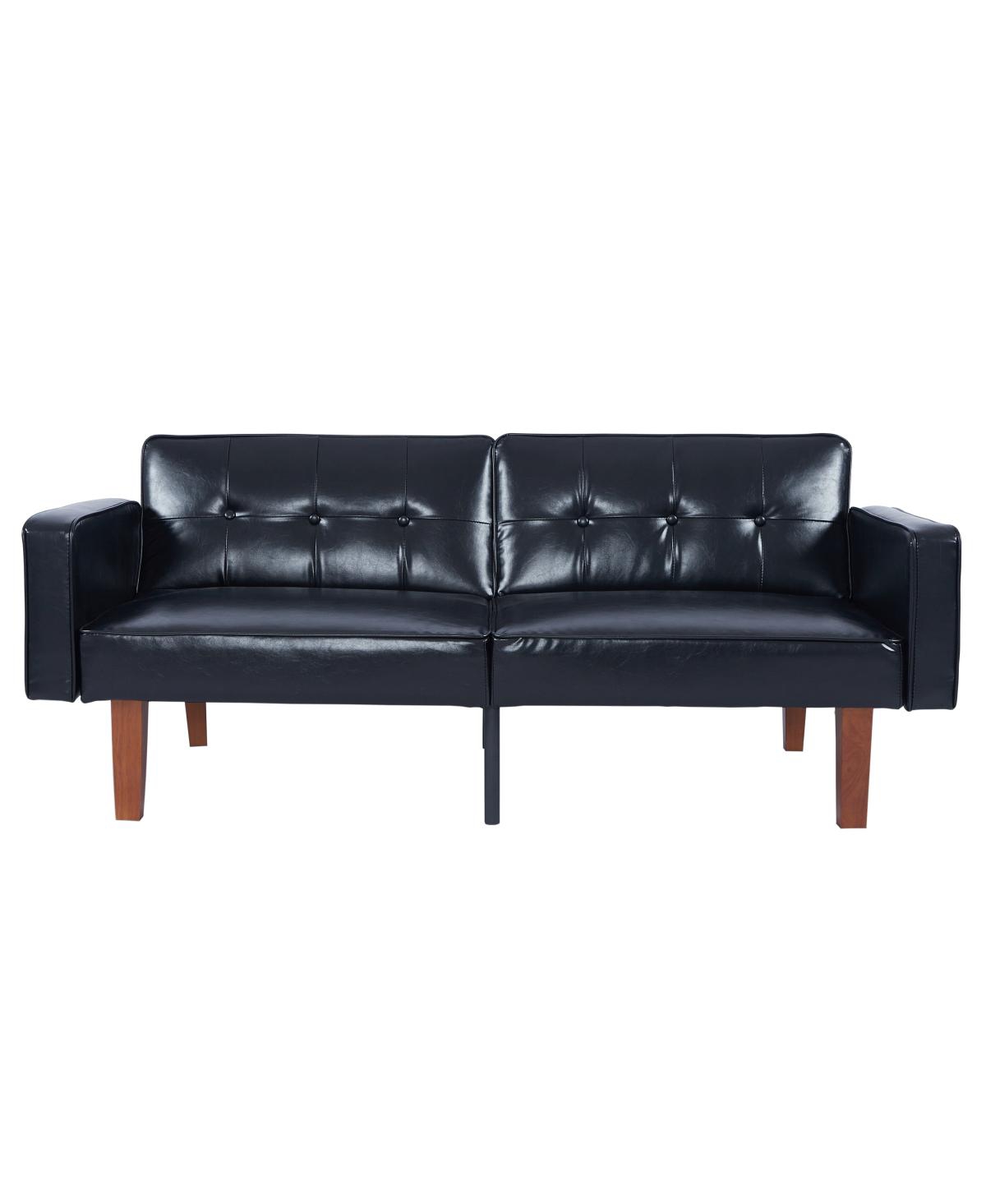 Streamdale Furniture 68" 3-Position Pu Leather Futon Sofa Bed