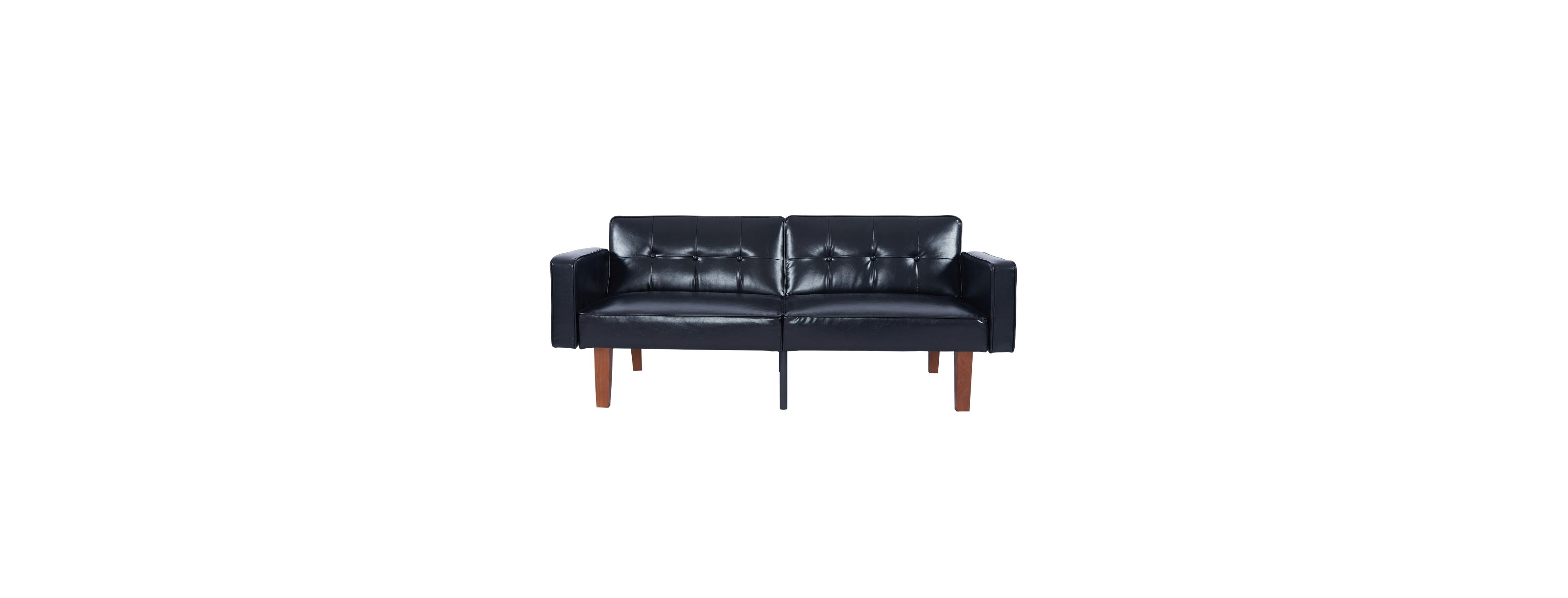 Streamdale Furniture 68" 3-Position Pu Leather Futon Sofa Bed