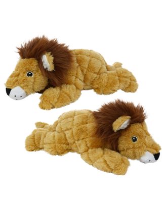 Safari Lion 2 Pack, Durable Plush Squeaky Dog Toy