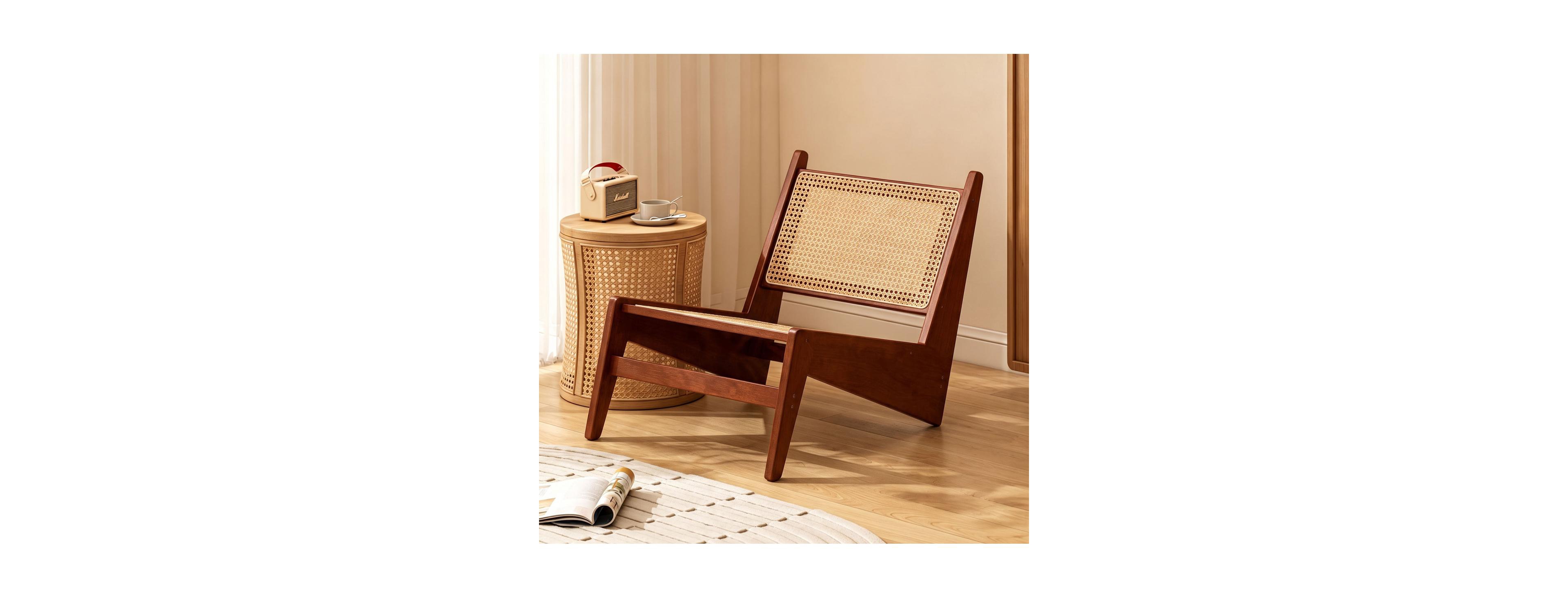 Streamdale Furniture Mid-Century Rattan Accent Lounge Chair