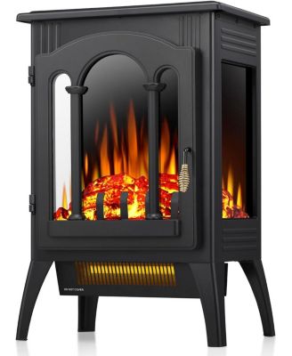 Freestanding Electric Fireplace Stove with Adjustable Flame