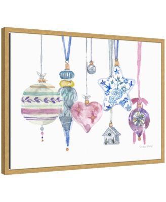 Sylvie Framed Canvas Vintage Hanging Ornaments by Patricia Shaw