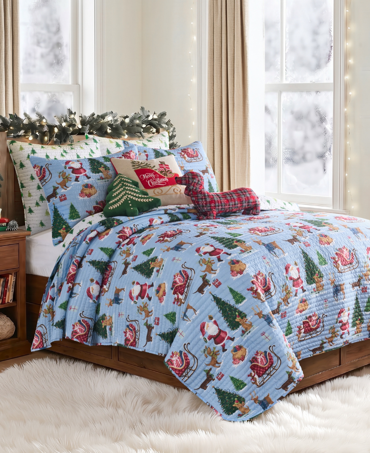 Levtex Home Santa's Gift Reversible 2-Piece Quilt Set, Twin/Twin Xl