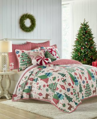 Tree Festival Reversible 3-Piece Quilt Set, King/California King