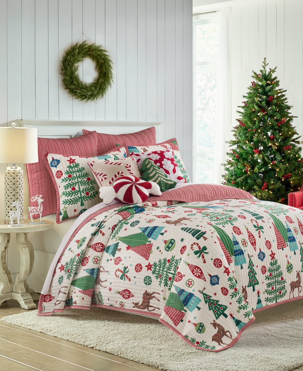 Levtex Home Tree Festival Reversible 3-Piece Quilt Set, King/California King
