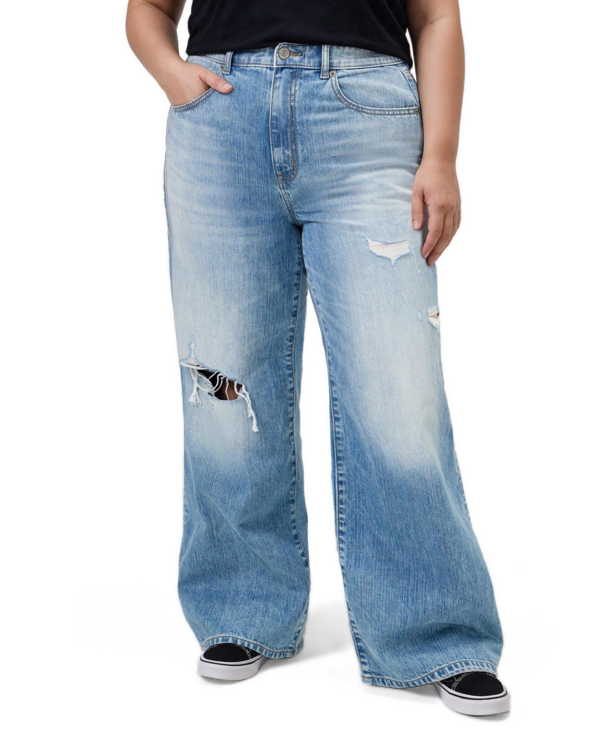 Torrid Women's Plus Size High-Rise Baggy Wide-Leg Jean - Night rider