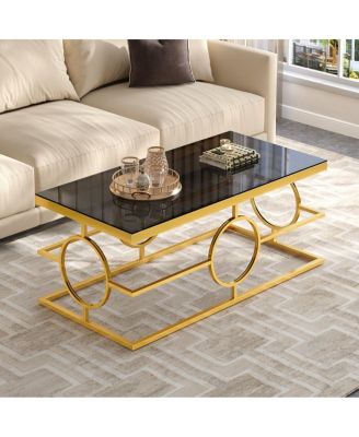 Modern Glass Coffee Table, Luxury Rectangle Center Table
