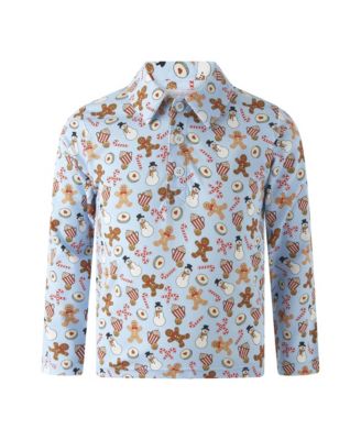 Boys' 4-20 Gingerbread Long-Sleeve Jersey Polo Shirts