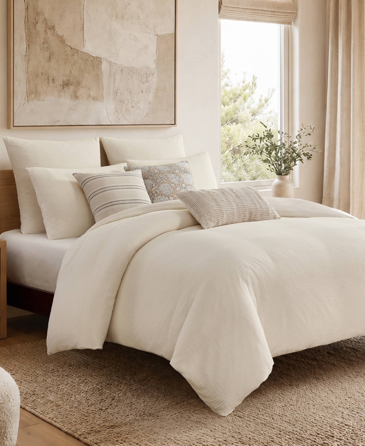 Levtex Home Muslin Textured 3-Piece Duvet Cover Set, Full/Queen
