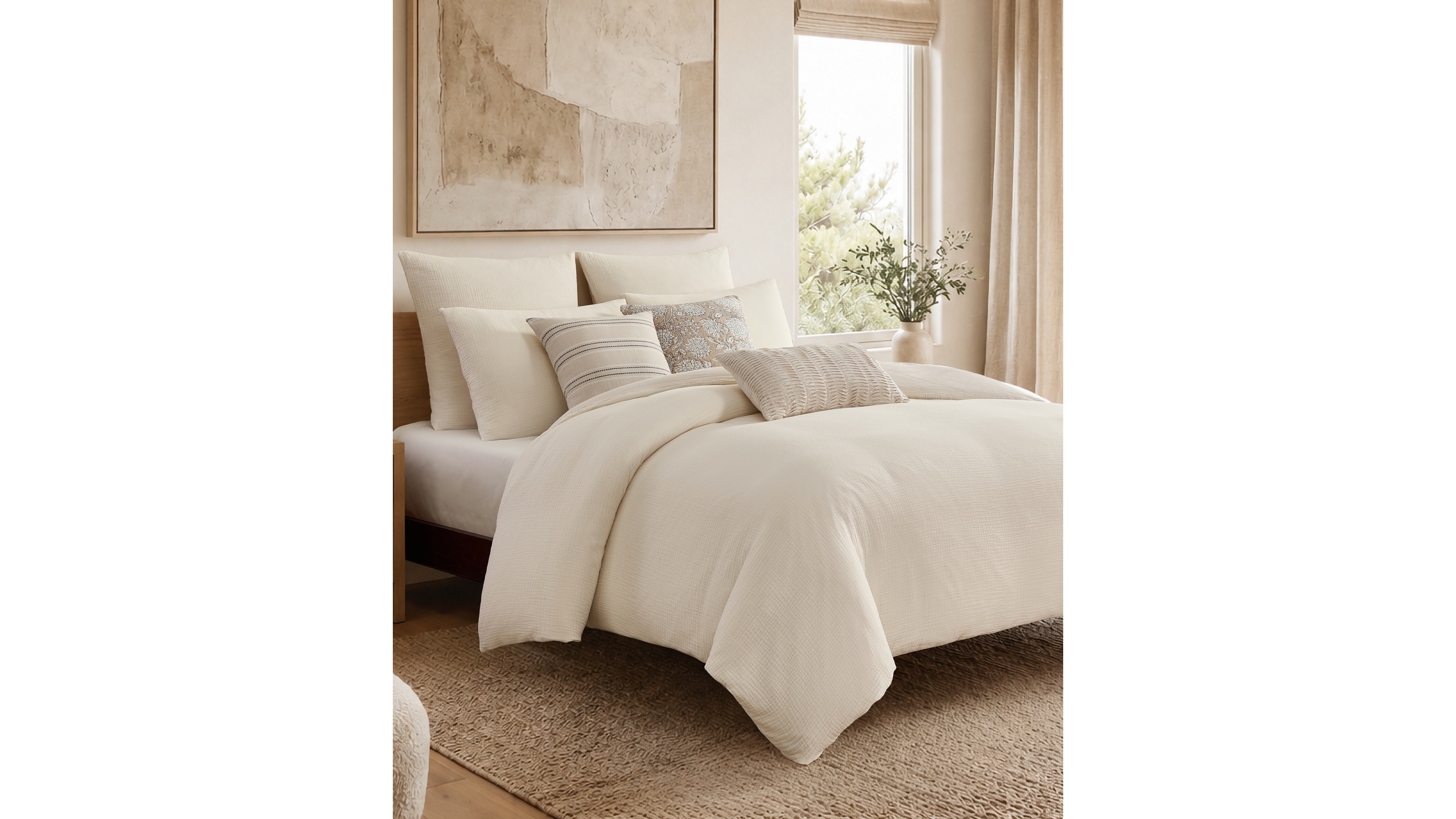 Levtex Home Muslin Textured 3-Piece Duvet Cover Set, Full/Queen