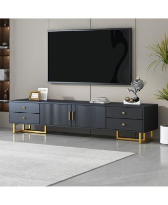  Modern TV Stand for 65+ Inch TVs with Storage Media Console Table