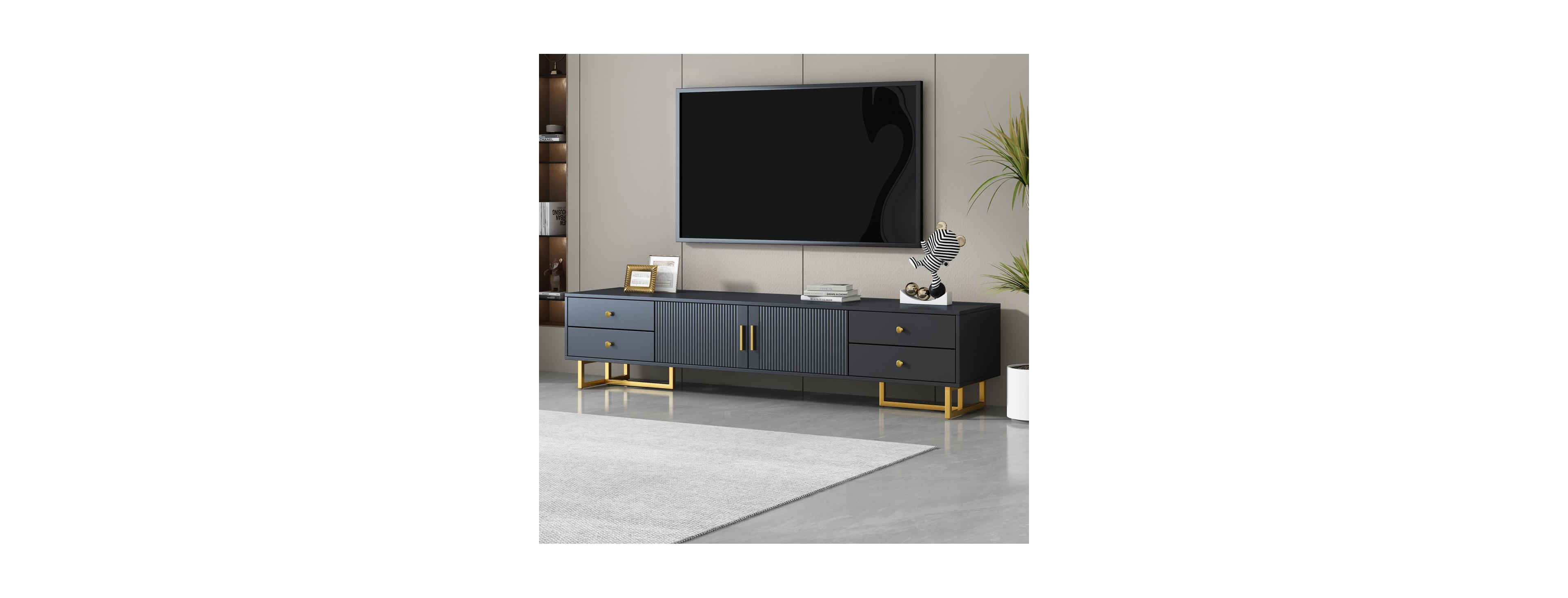 Streamdale Furniture Modern Tv Stand for 65+ Inch TVs with Storage Media Console Table