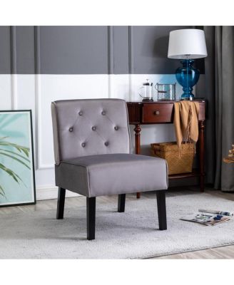 53" 2-Piece Tufted Velvet Armless Accent Chair