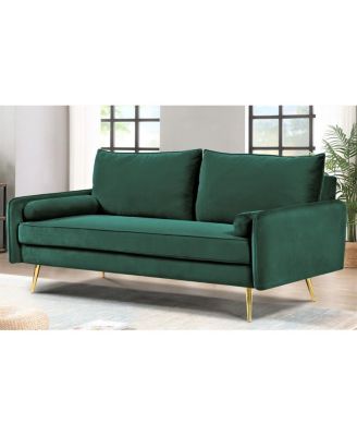 Mid Century Modern Velvet Sofa with Gold Legs