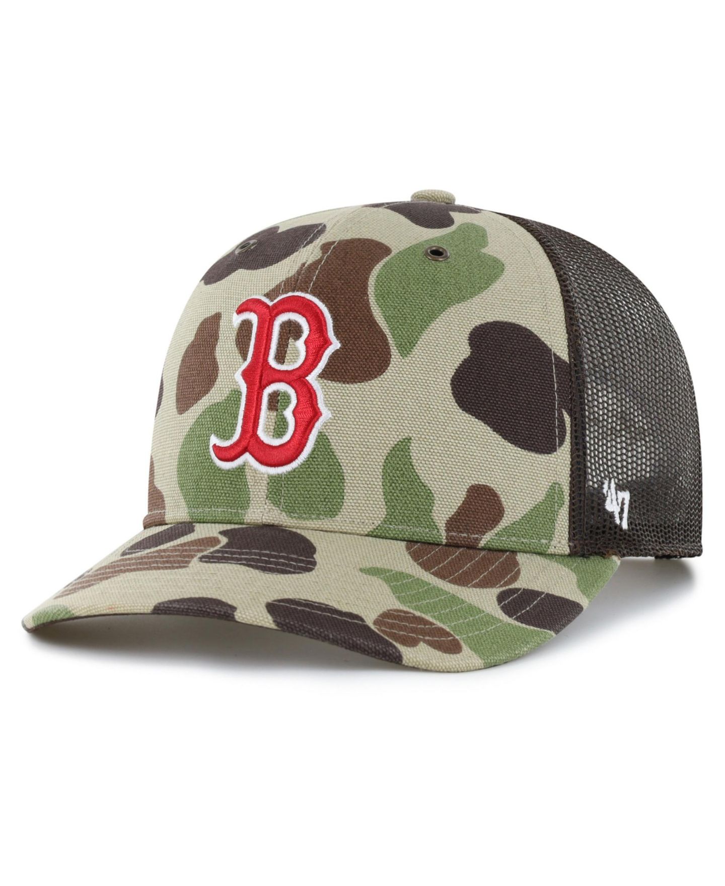 Мужская кепка '47 Brand Camo Boston Red Sox Duck Camo Trucker Hat — фото 1