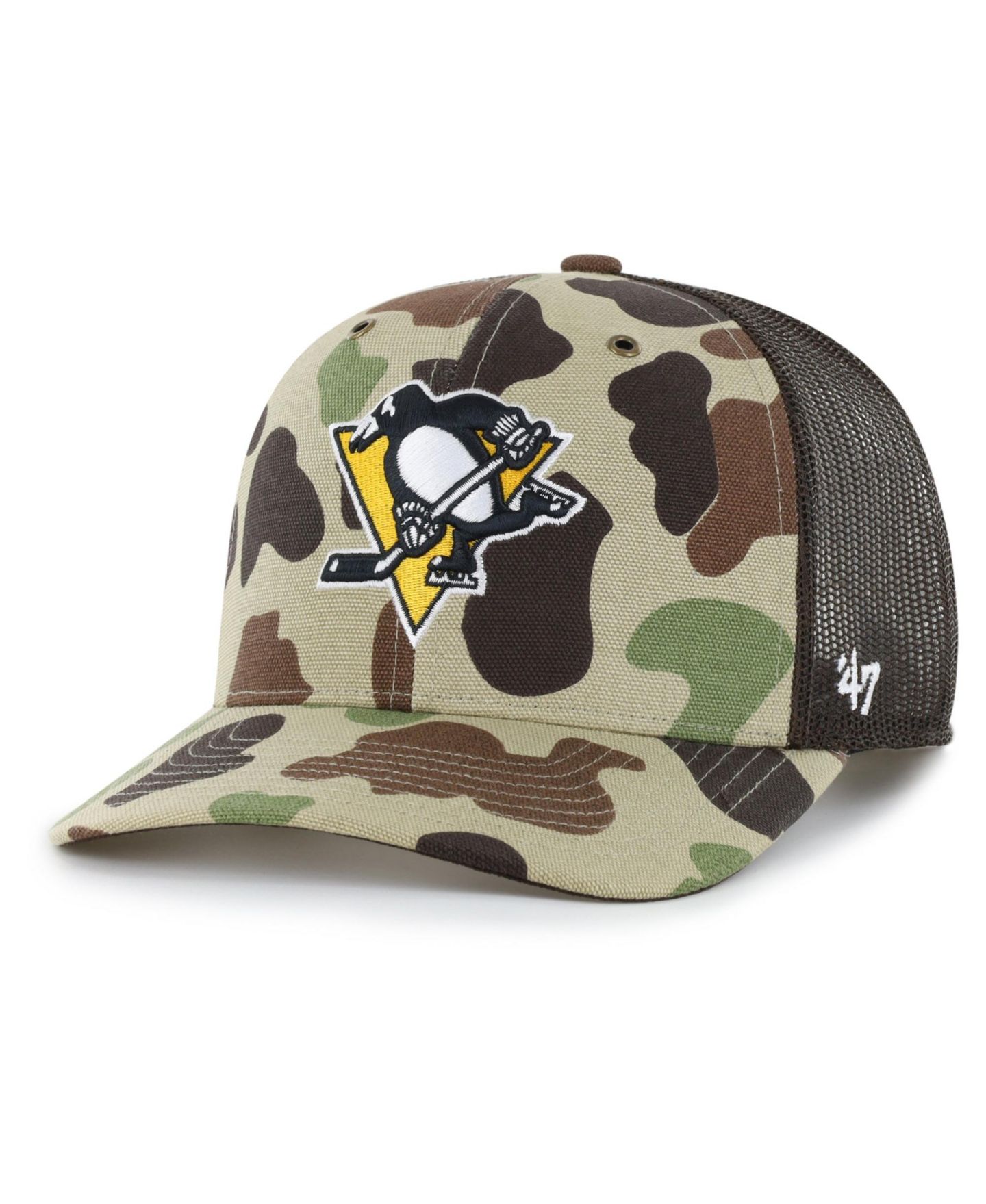 Мужская кепка '47 Brand Camo Pittsburgh Penguins Duck Camo Trucker Hat — фото 1
