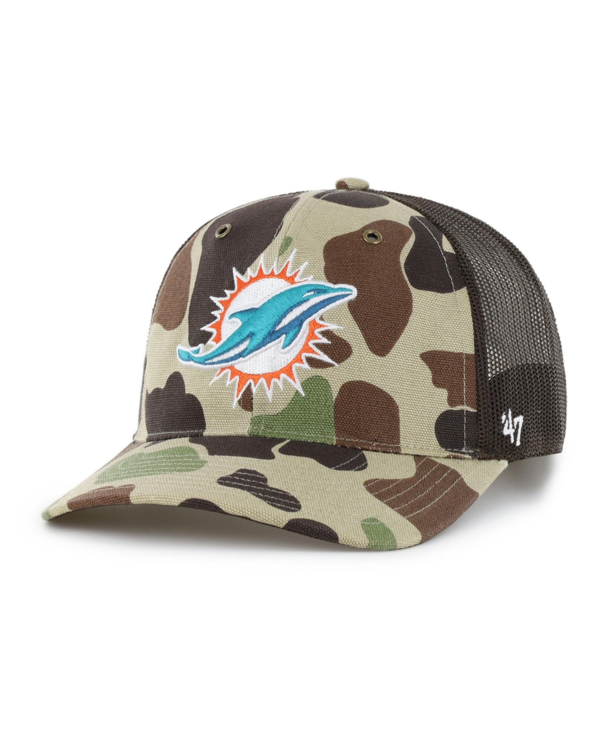 '47 Brand Men's Camo Miami Dolphins Duck Camo Relaxed Trucker Hat