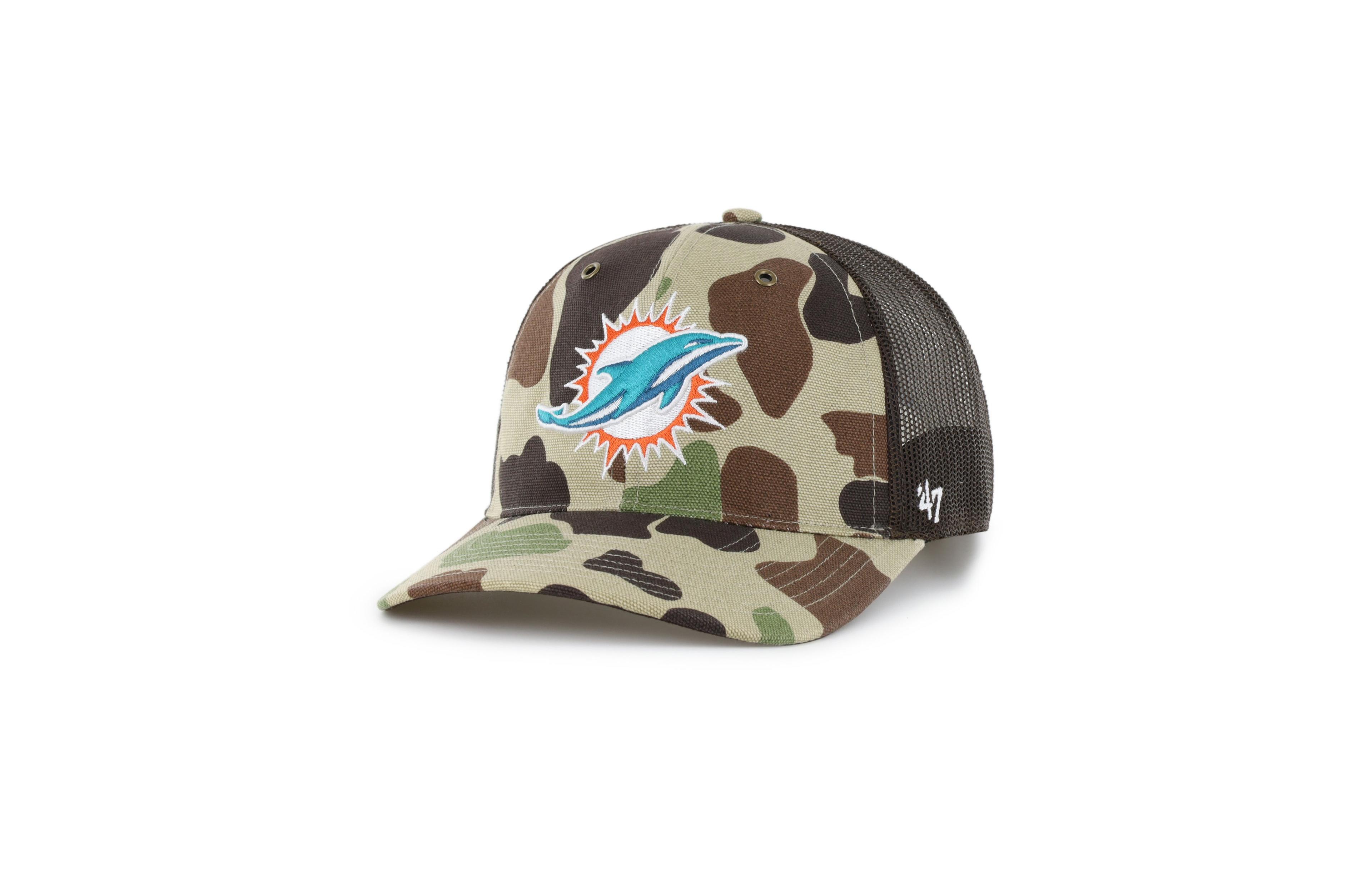 '47 Brand Men's Camo Miami Dolphins Duck Camo Relaxed Trucker Hat