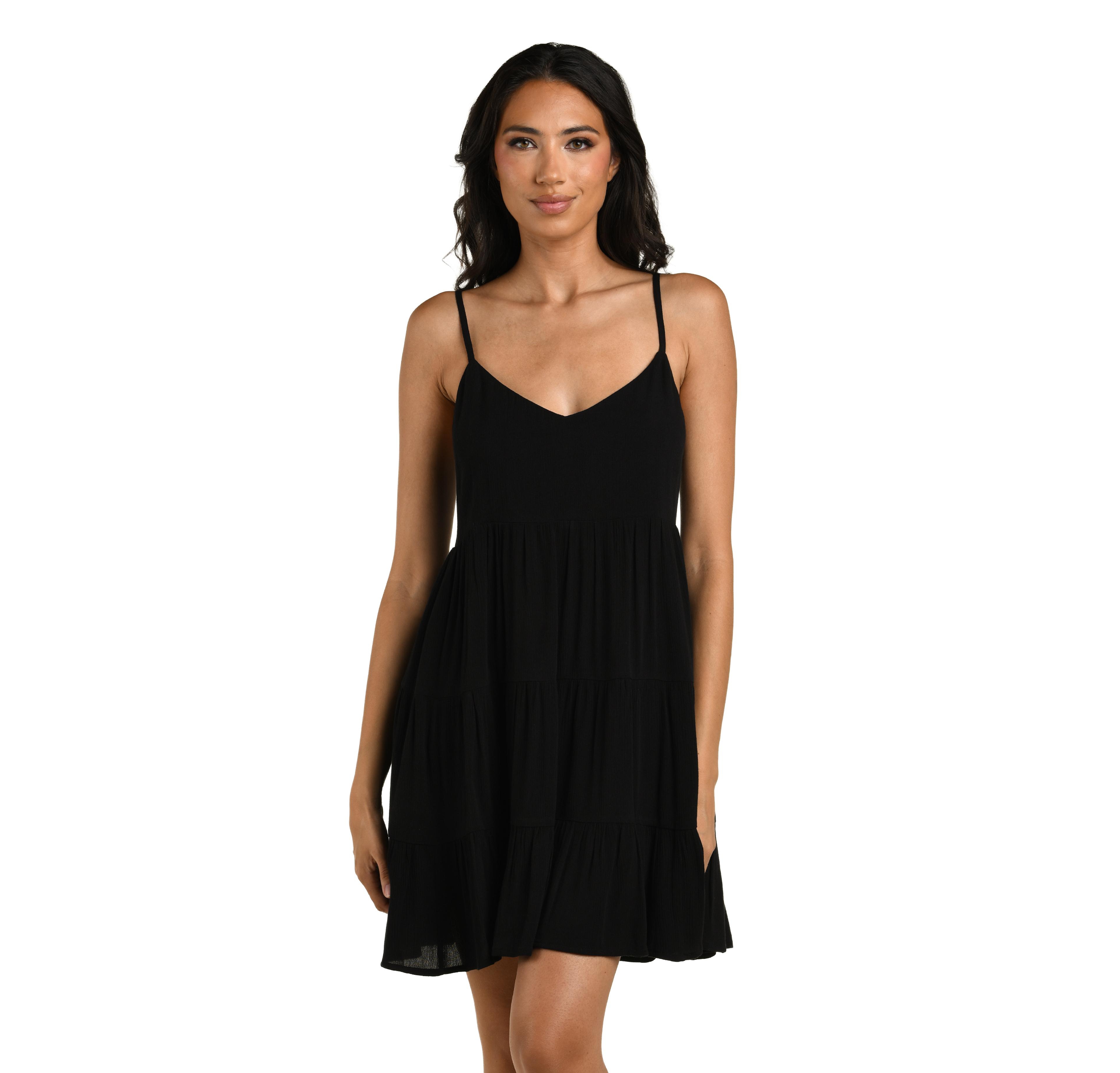 La Blanca Women's Crinkle Charm V-Neck Tiered Swim Cover-Up Dress
