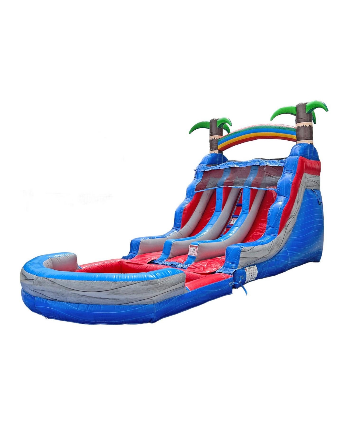 HeroKiddo 13' Tropic Tide Double Racer Dual Lane Slide with Detachable Pool