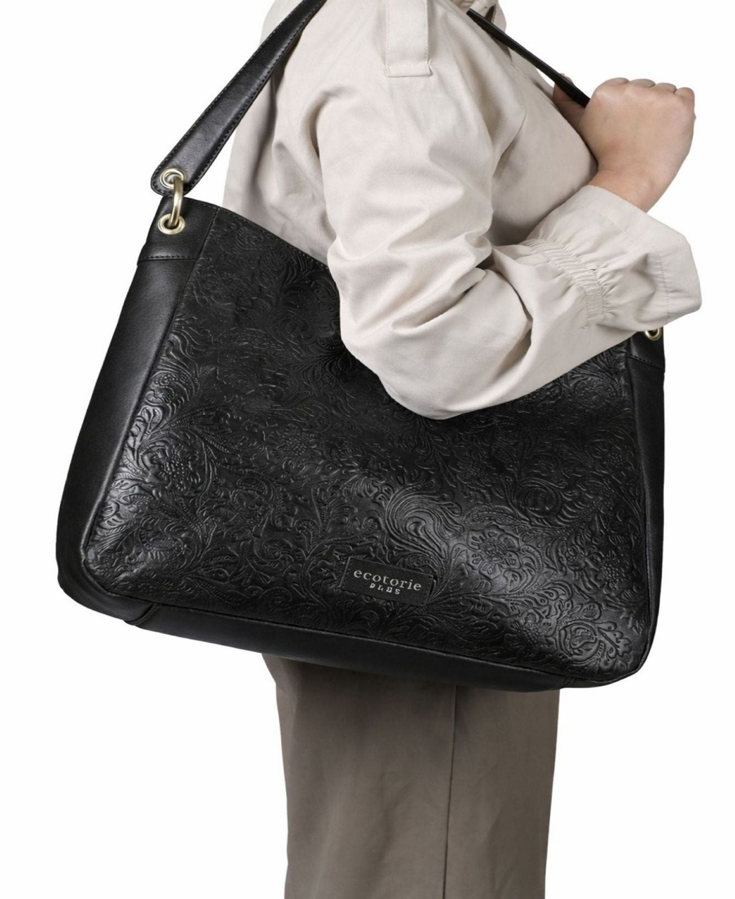 Женская сумка Ecotorie Johnson Genuine Leather Shoulder Handbag, цвет: Чёрный — фото 5