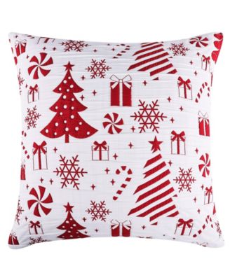Peppermint Party Woven Holiday Pillow Sham, Euro