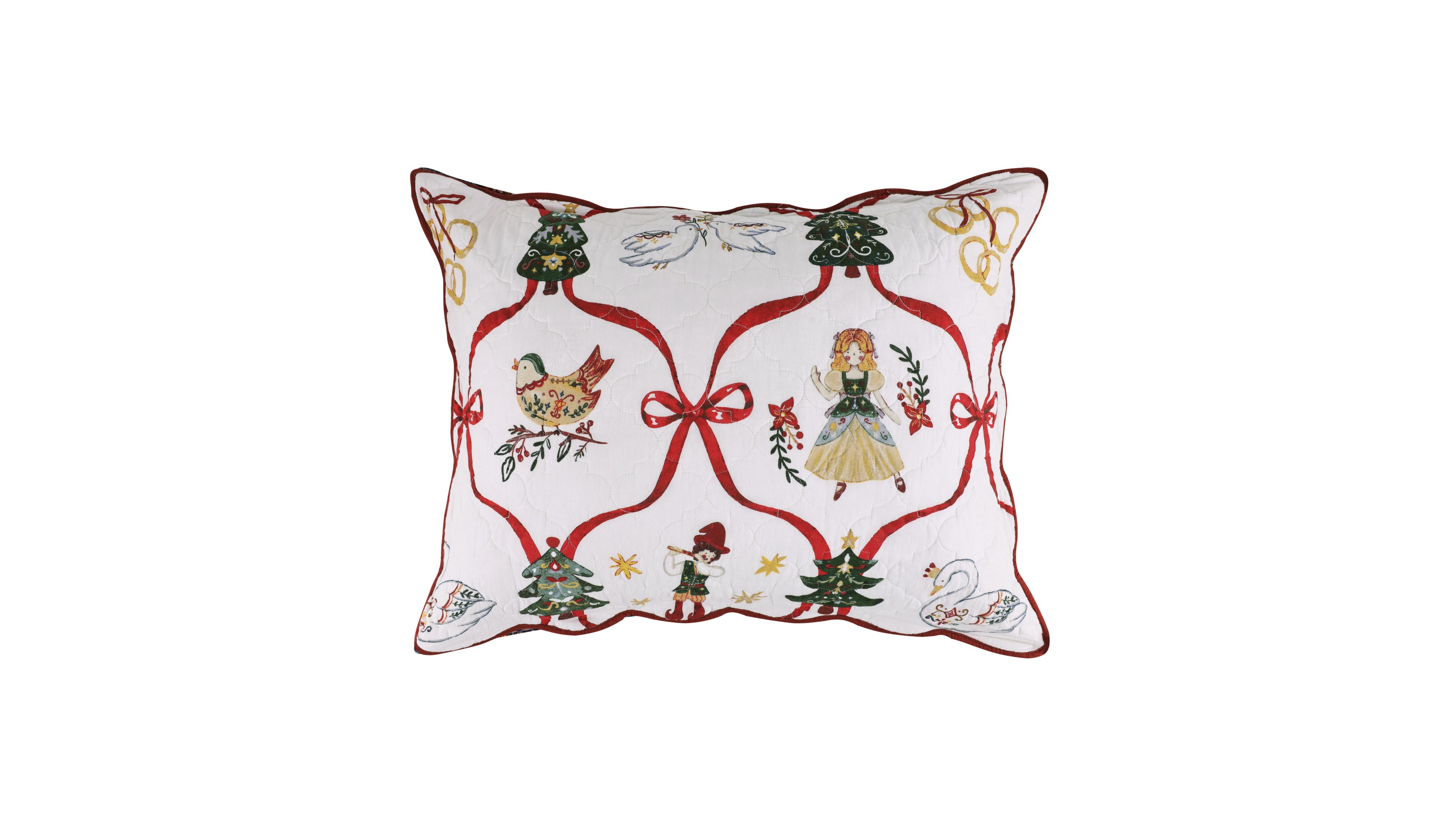 Greenland Home Fashions 12 Days of Christmas Holiday Cotton Pillow Sham, Standard