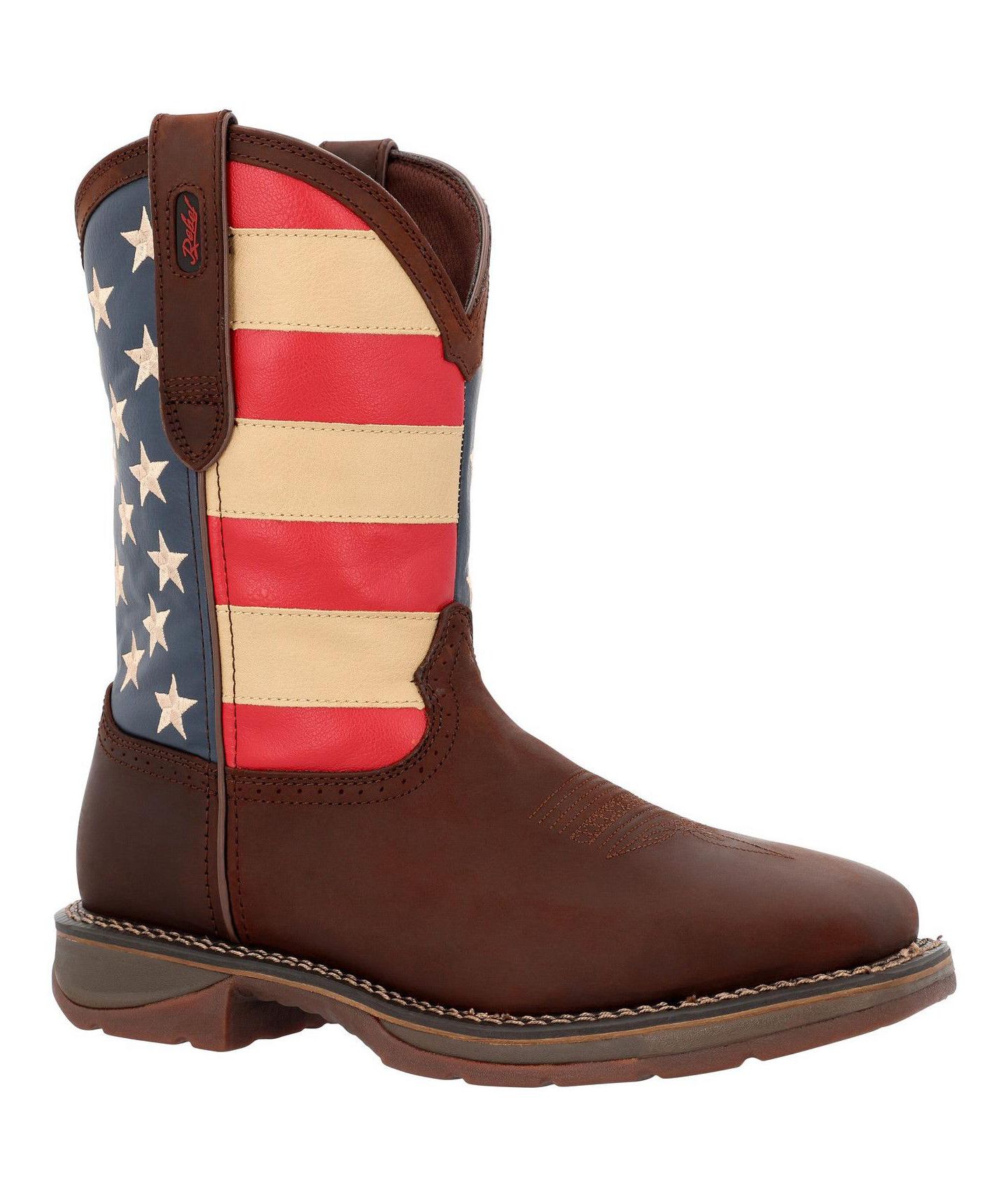 Мужские ботинки Durango Workin' Rebel Patriotic Steel Toe Work Boot, цвет: Коричневый — фото 9