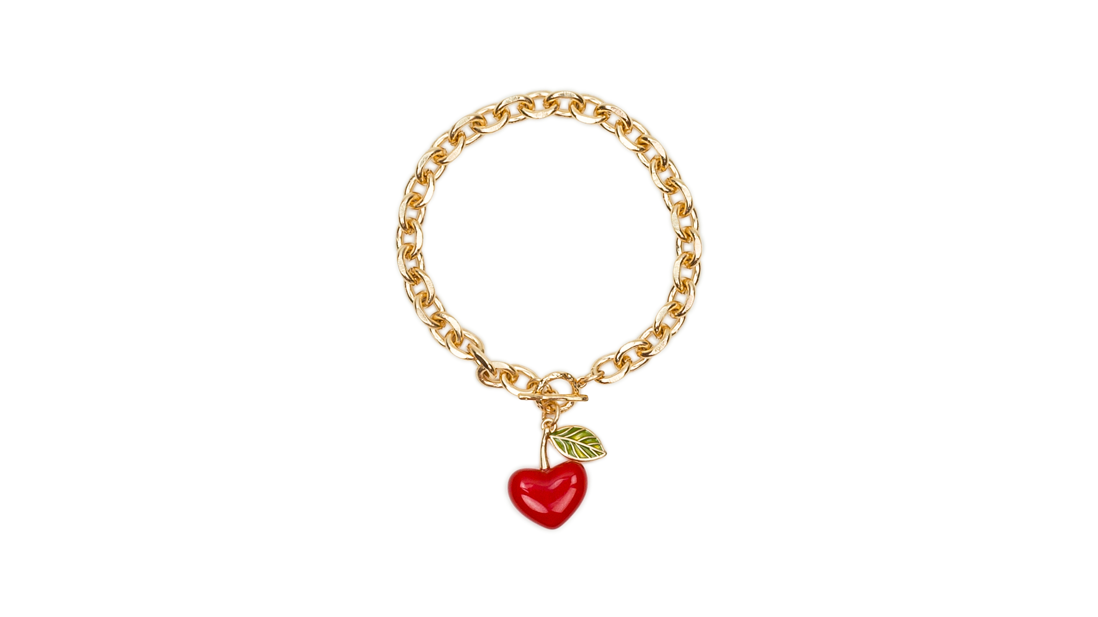 Patricia Nash Gold-Tone Heart Charm Toggle Bracelet