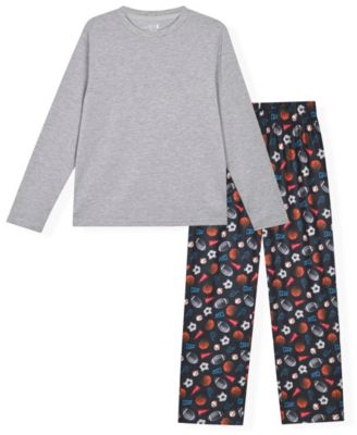 Boys' 6-18 Long-Sleeve Knit Pajama, 2-Piece Set