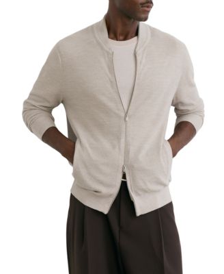 Men's Petersham Full-Zip Textured Merino Wool Cardigan